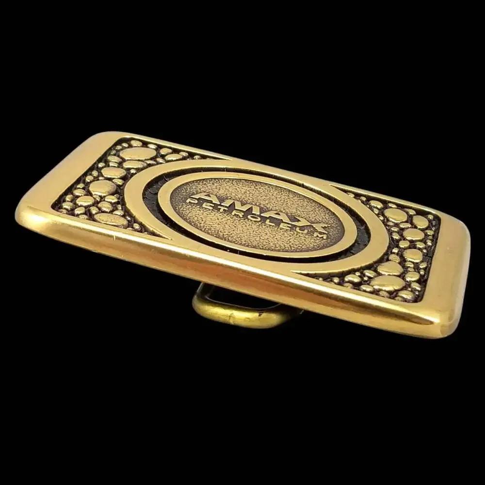 Vintage Solid Brass Belt Buckle‎ by Synanon - Rare Collectible AMAX Petroleum